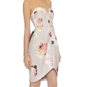 NET Keepsake The Label Watercolor Divide Dress Floral mini strapless dress small